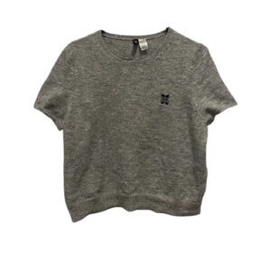 H&M Fine Gray Knit Short Sleeve Grey Top